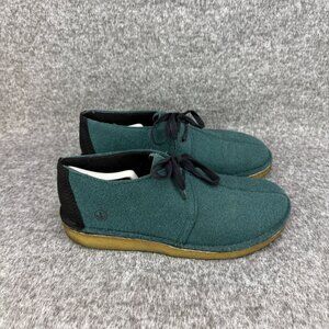 ✅Clarks Originals Mens Sz 11 Desert Trek Green Felt Shoes Vegan Made Bank Robber